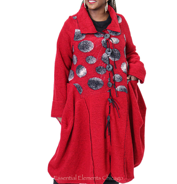 Mara Gibbucci Coat, Red - Essential Elements Chicago