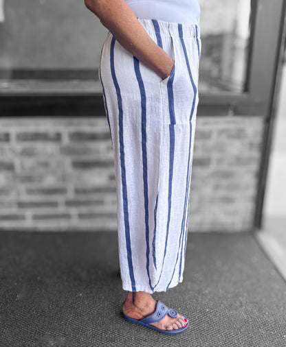 Marina Linen Stripe Pants - Essential Elements Chicago