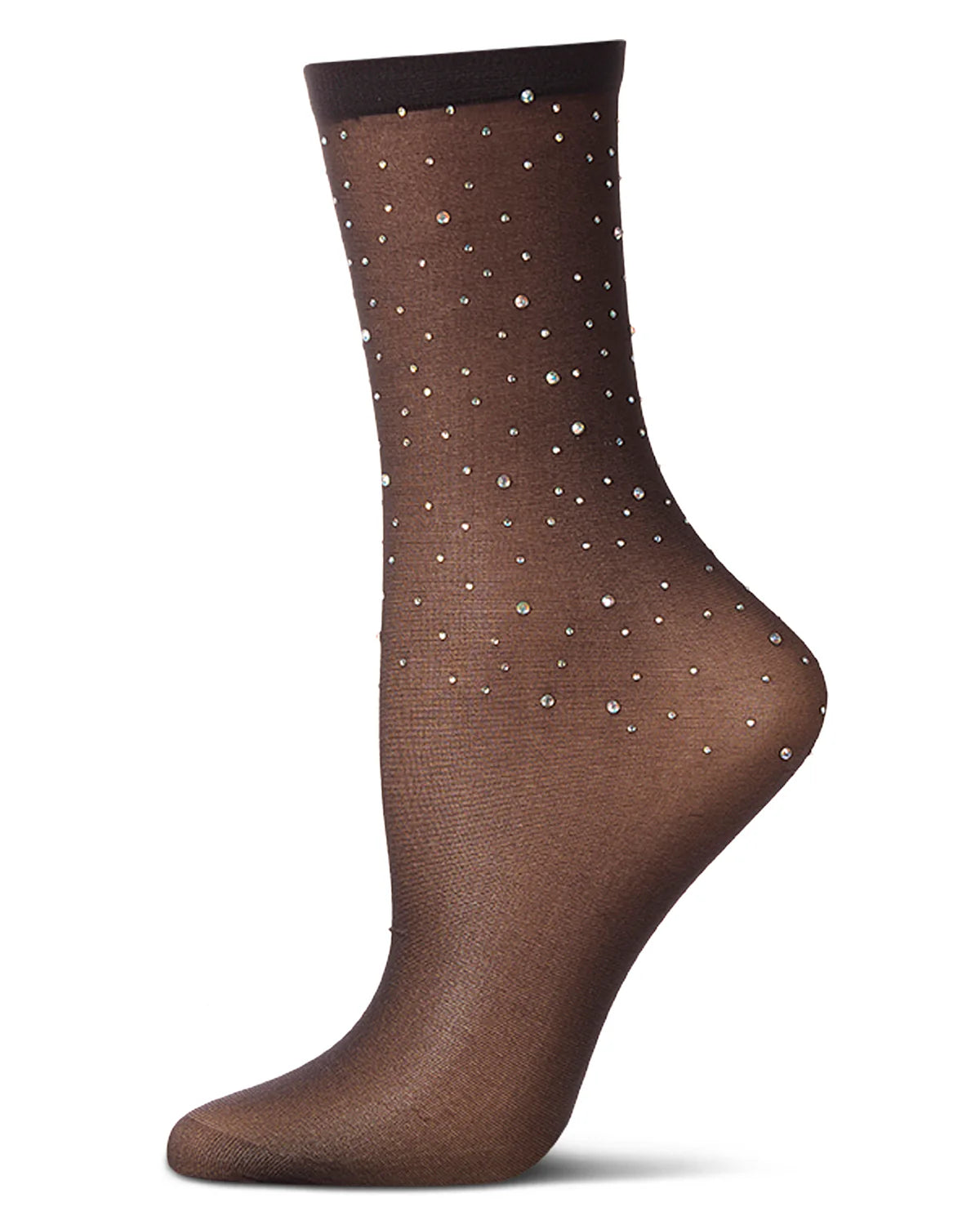 MeMoi All Over Rhinestone Sheer Crew Sock - Essential Elements Chicago