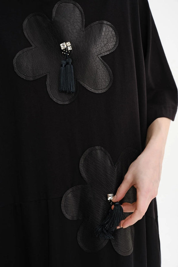 MiiN Leather Flower Dress - Essential Elements Chicago
