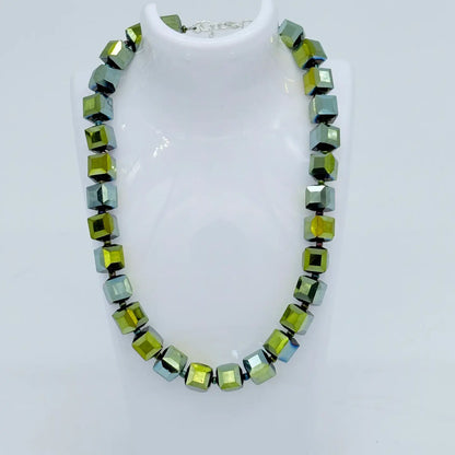 Jianhui Big Crystal Cube Necklace