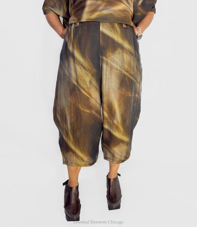 Moyuru Fluid Pants, Brown - Essential Elements Chicago