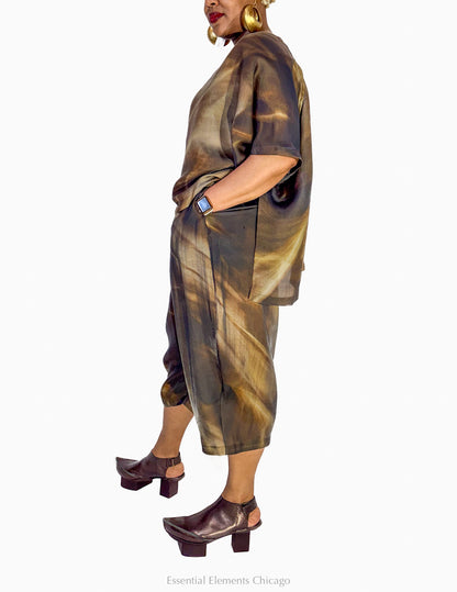 Moyuru Fluid Pants, Brown - Essential Elements Chicago
