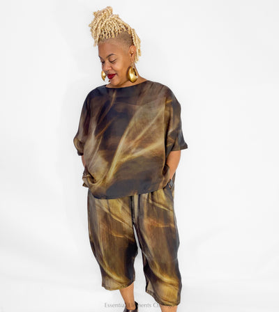 Moyuru Fluid Pants, Brown - Essential Elements Chicago