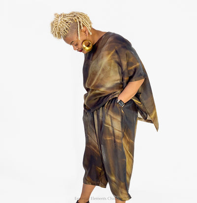 Moyuru Fluid Pants, Brown - Essential Elements Chicago