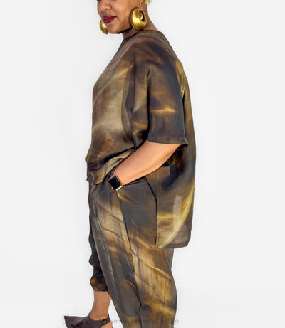 Moyuru Fluid Top, Brown - Essential Elements Chicago