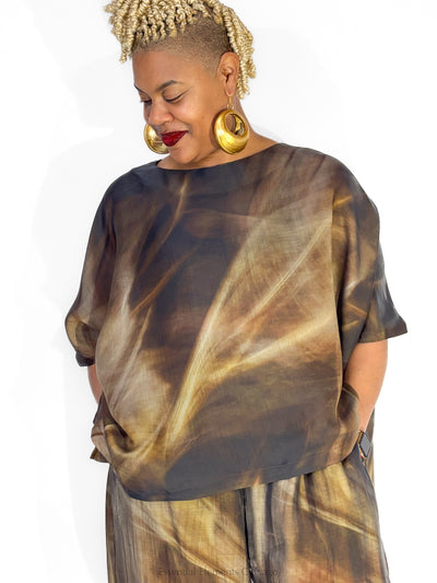 Moyuru Fluid Top, Brown - Essential Elements Chicago