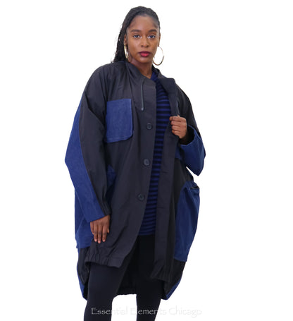 Moyuru Nylon & Denim Coat - Essential Elements Chicago