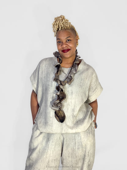 Moyuru Textured Top, Grey - Essential Elements Chicago