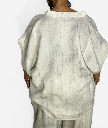 Moyuru Textured Top, Grey - Essential Elements Chicago