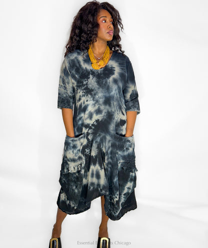 Oh My Gauze Shepard Dress, Marble Black - Essential Elements Chicago