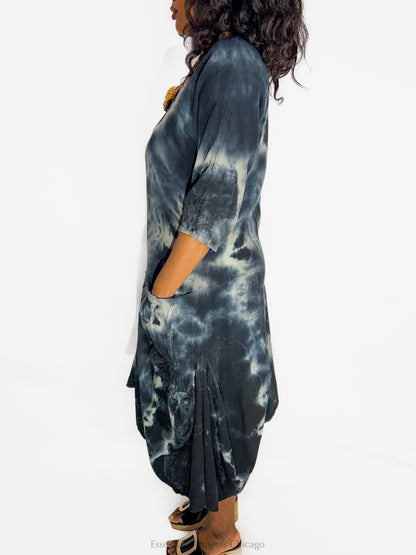 Oh My Gauze Shepard Dress, Marble Black - Essential Elements Chicago