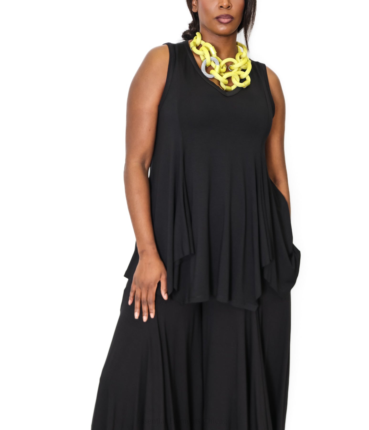 Ozai N Ku Sleeveless Asymmetrical Top - Essential Elements Chicago
