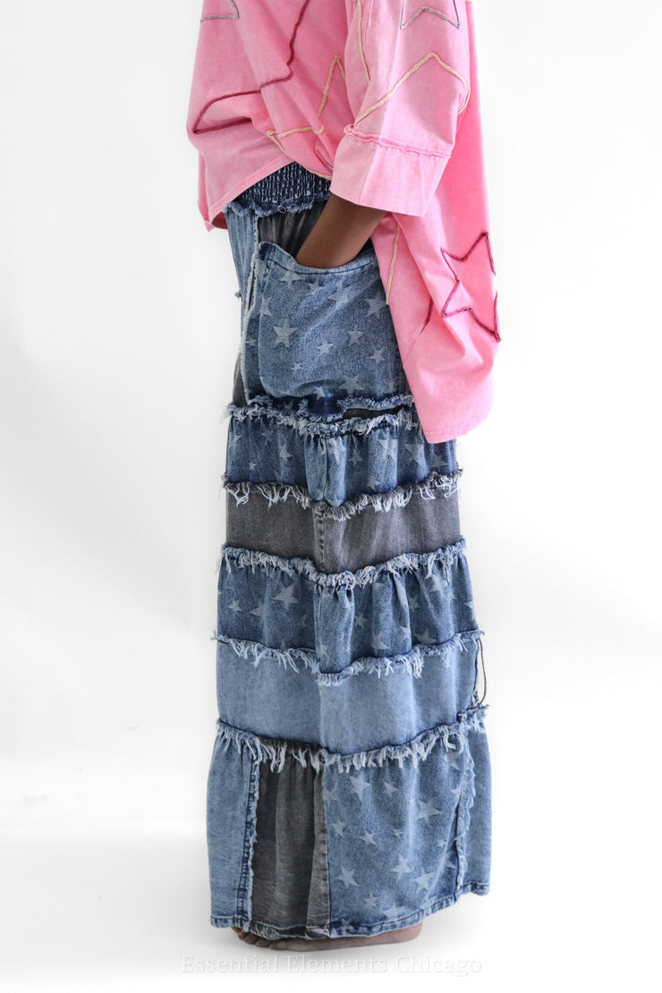 Patches & Stars Wide Leg Pants - Essential Elements Chicago