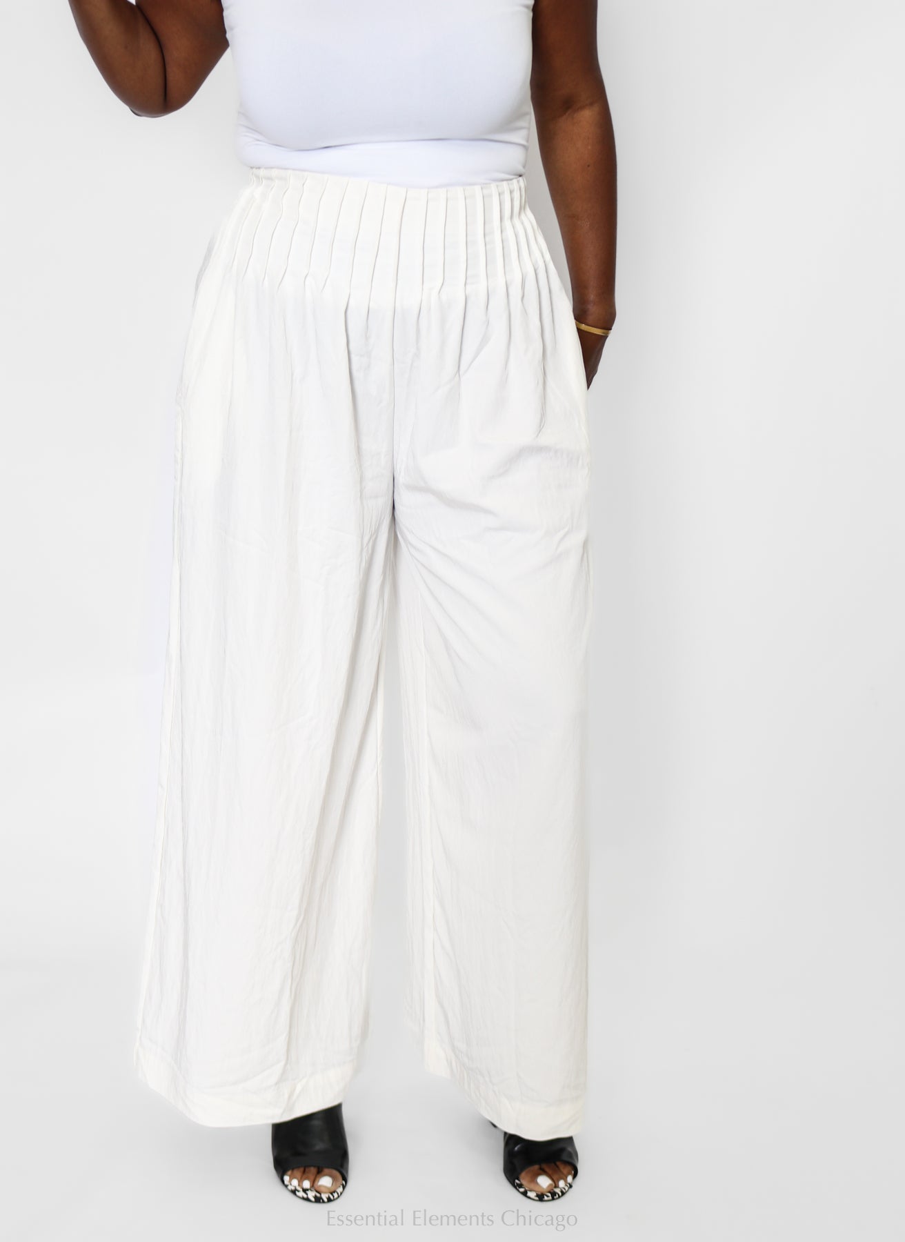 Pleated Wide Leg Pants - Essential Elements Chicago