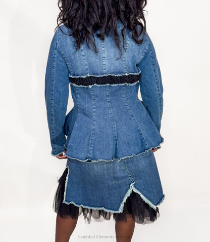Pluslavie Denim & Mesh Skirt - Essential Elements Chicago