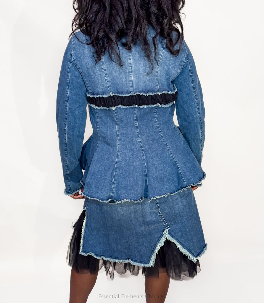 Pluslavie Denim & Mesh Skirt - Essential Elements Chicago