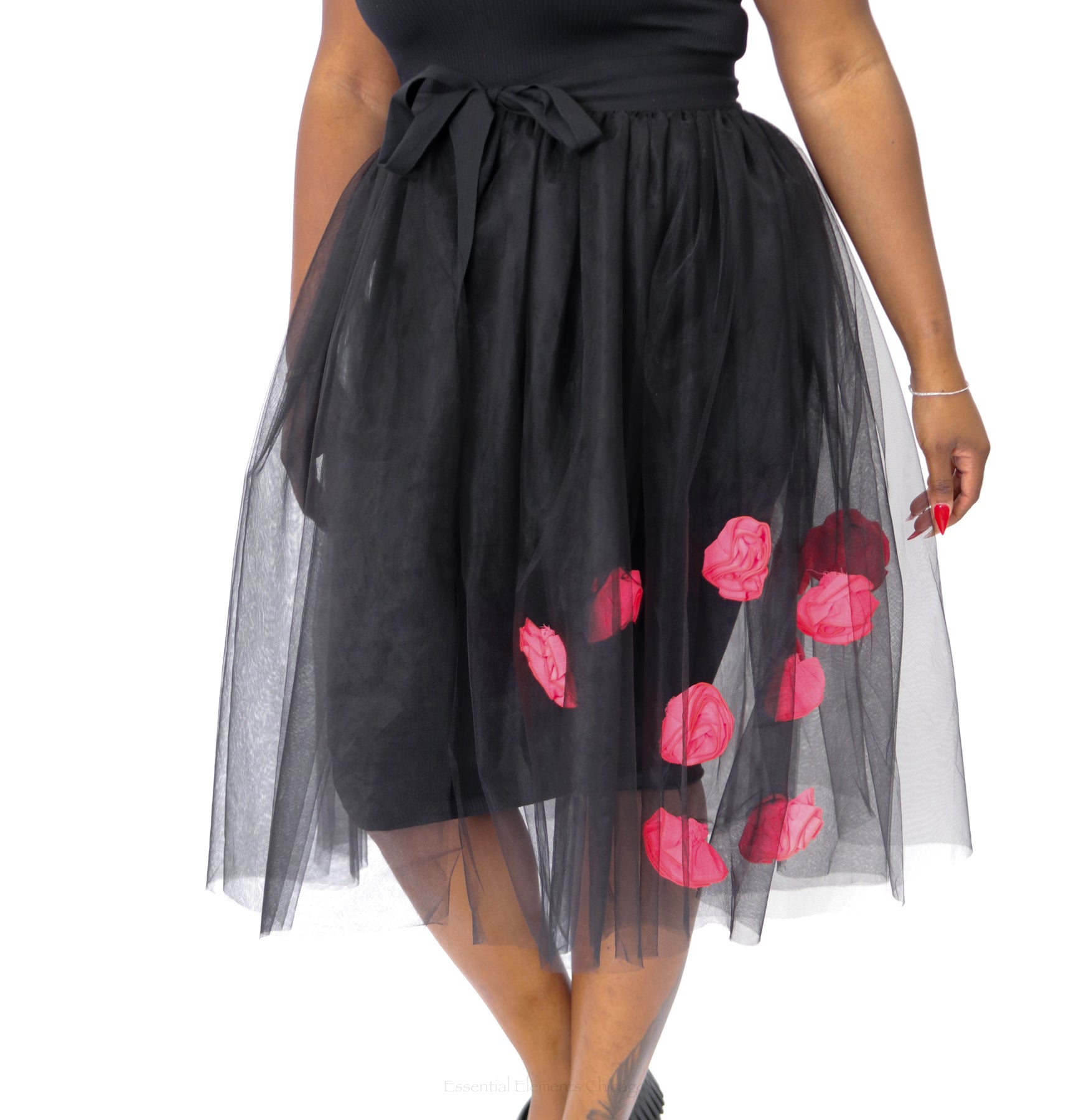 Pluslavie Flower Mesh Skirt - Essential Elements Chicago