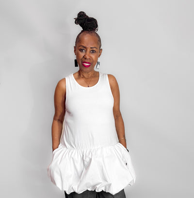 Pluslavie Racer Top, White - Essential Elements Chicago