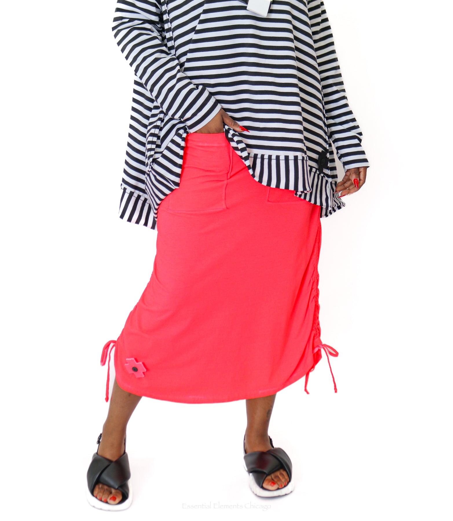 Pluslavie Ruched Pen Skirt - Essential Elements Chicago