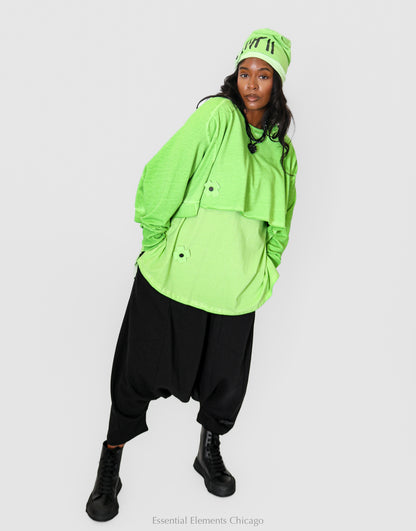 Pluslavie Wide Short Sweater - Pistachio - Essential Elements Chicago
