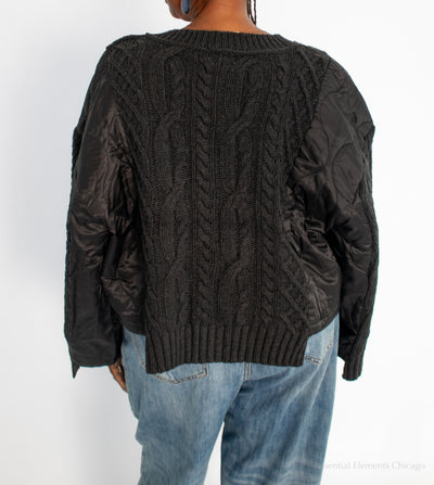POL Texture Talk Pullover, Black