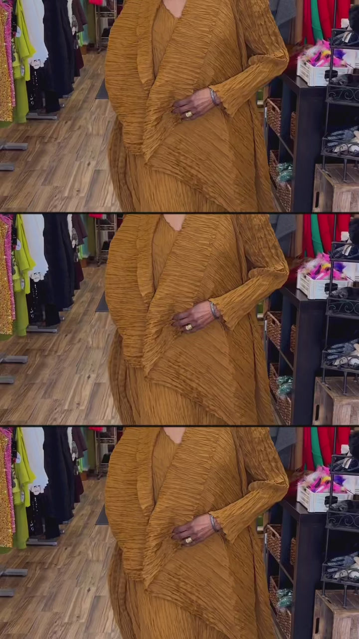 Alquema Havana Dress, Gold - Essential Elements Chicago