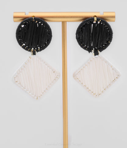 Raffia 2-Tone Earrings - Essential Elements Chicago