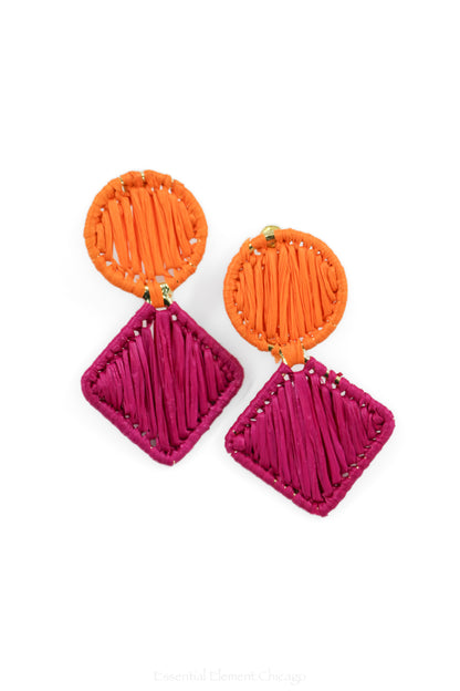 Raffia 2-Tone Earrings - Essential Elements Chicago