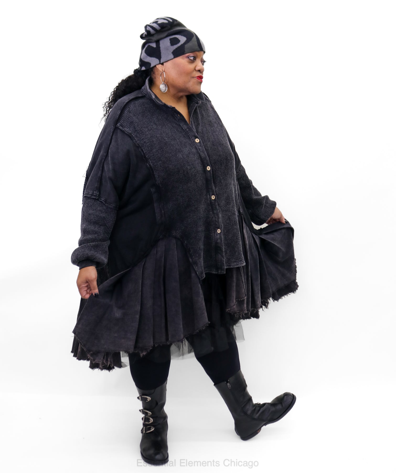 Raven Waffle Knit Tunic - Essential Elements Chicago