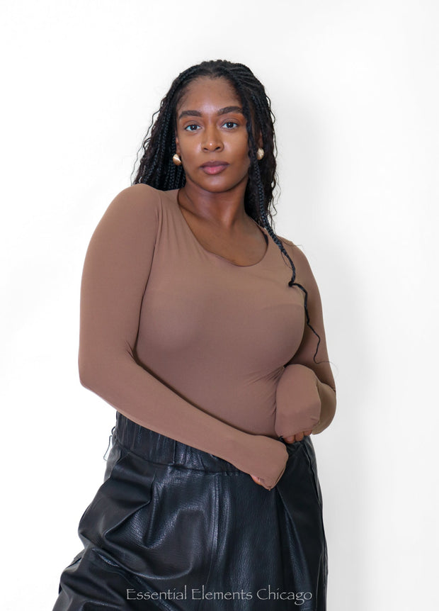 Raw Edge Second Skin Top, Neutrals - Essential Elements Chicago