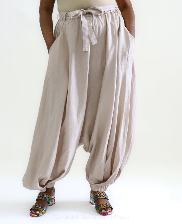Risona Pleated Pants, Sand - Essential Elements Chicago