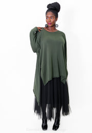 Risona Tunic Sweater, Green - Essential Elements Chicago