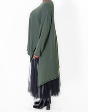 Risona Tunic Sweater, Green - Essential Elements Chicago