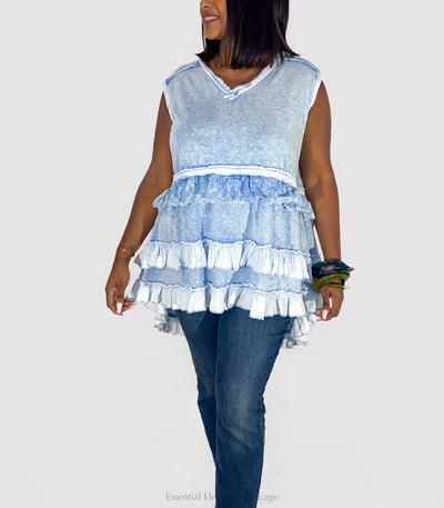 Ruffle & Ease Tunic - Essential Elements Chicago