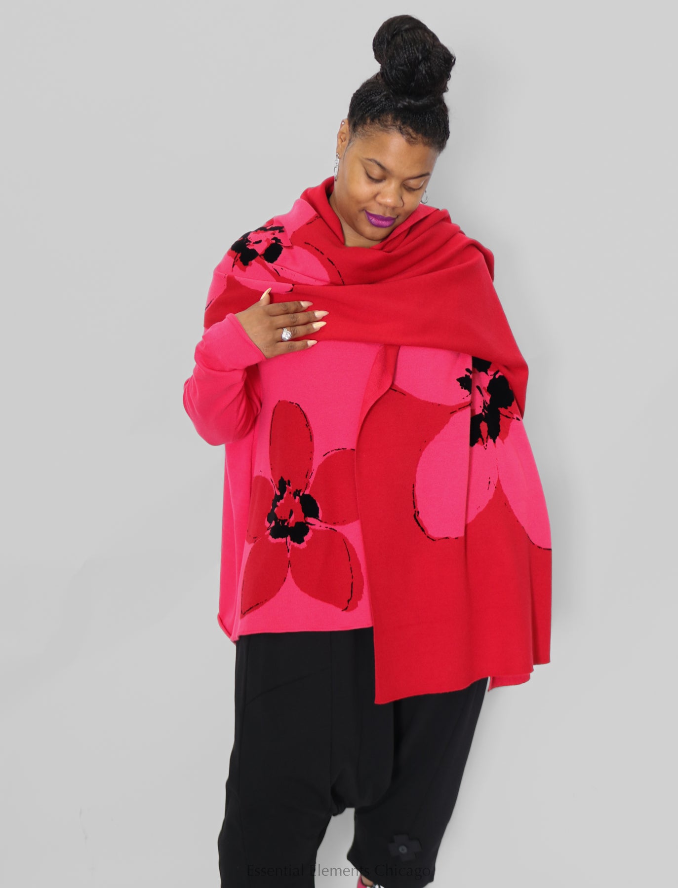 Rundholz Black Label Knitted Flower Scarf