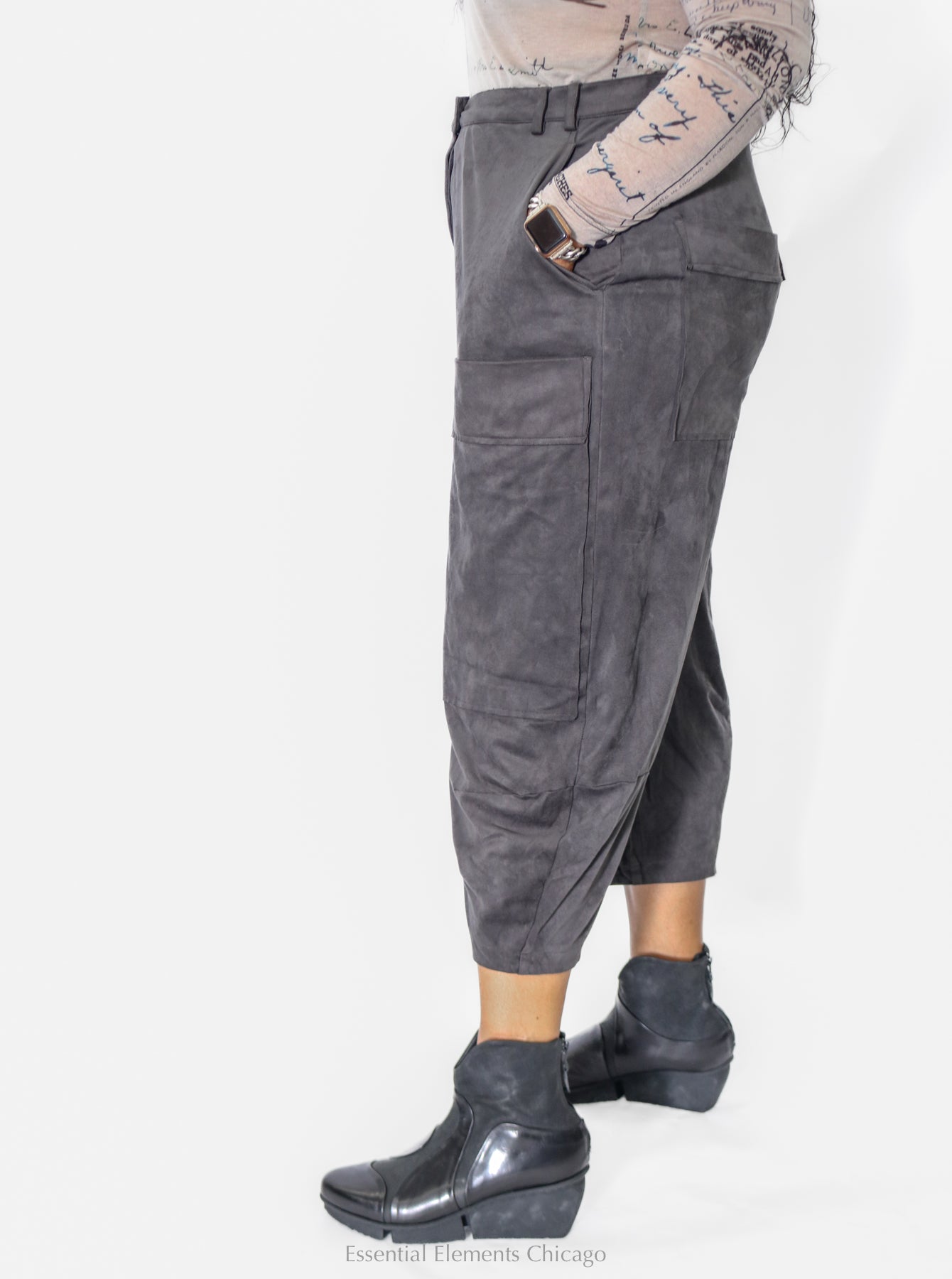 Rundholz Black Label Microsuede Pant, Grey - Essential Elements Chicago
