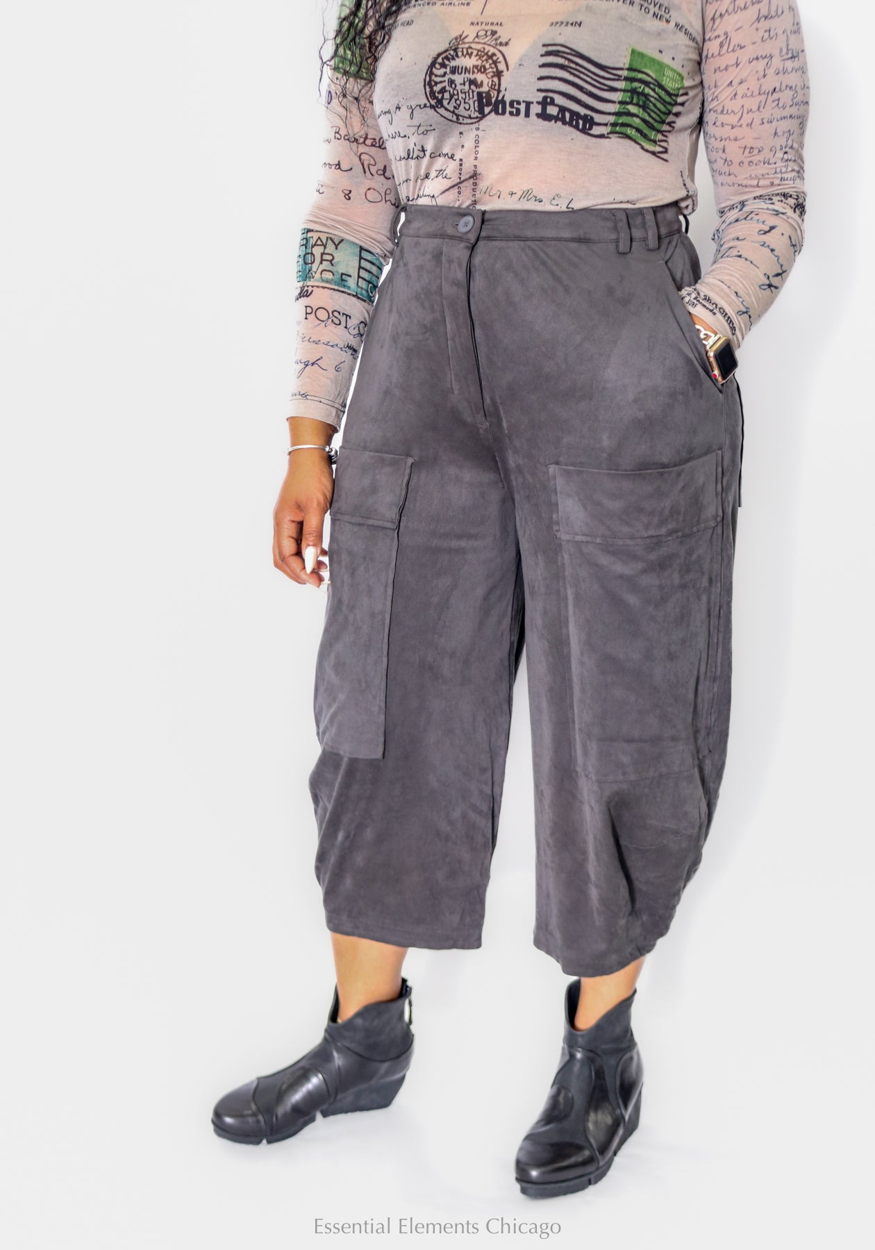 Rundholz Black Label Microsuede Pant, Grey - Essential Elements Chicago