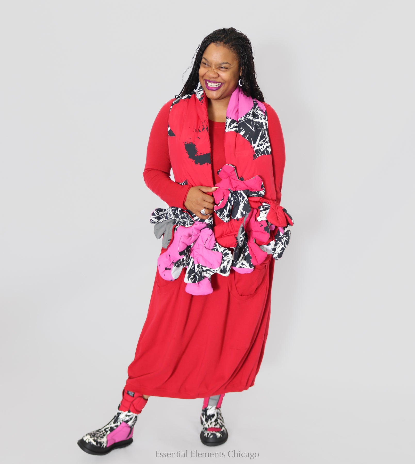 Rundholz Black Lotus and Rose Down Scarf - Essential Elements Chicago