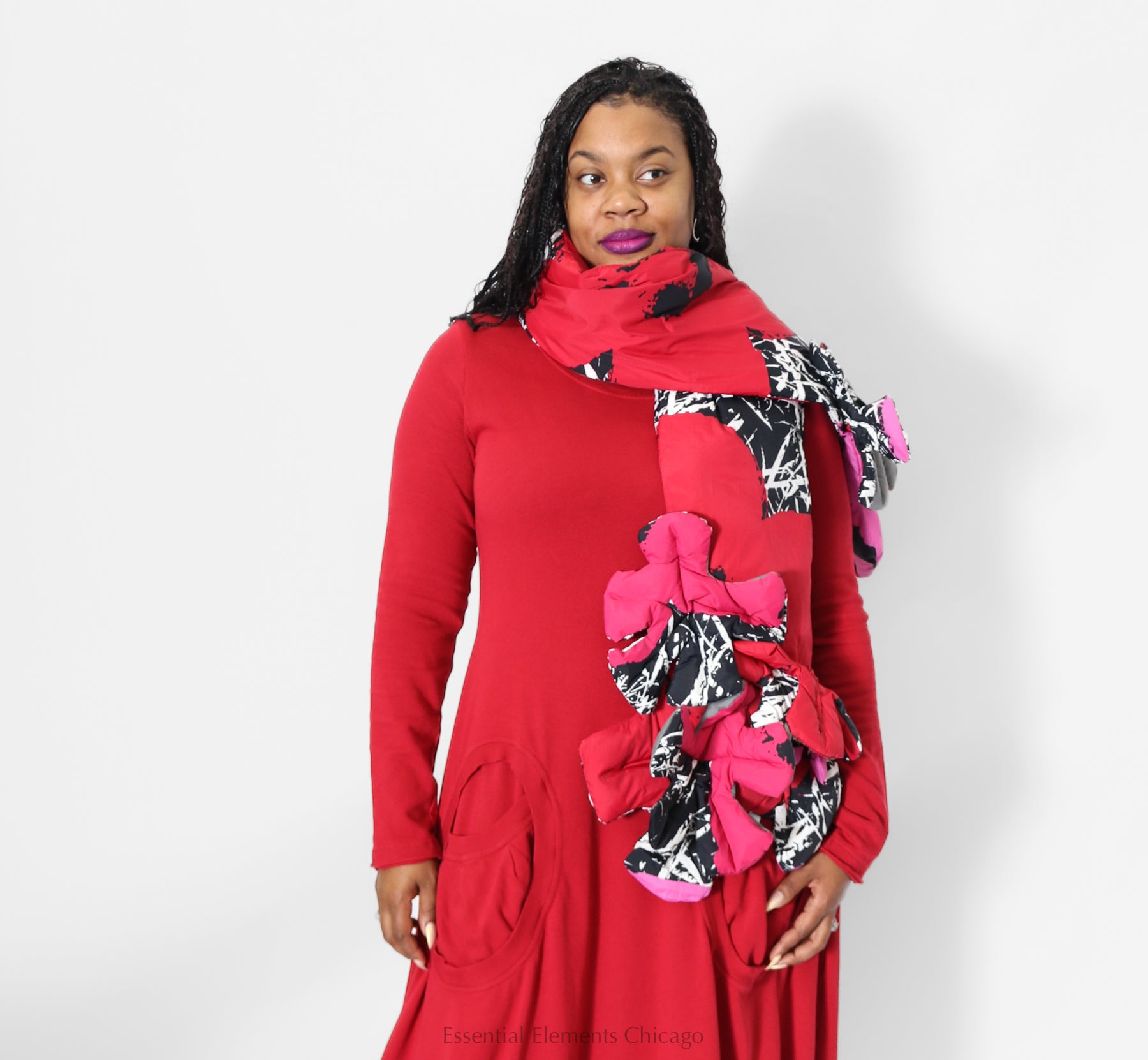 Rundholz Black Lotus and Rose Down Scarf - Essential Elements Chicago