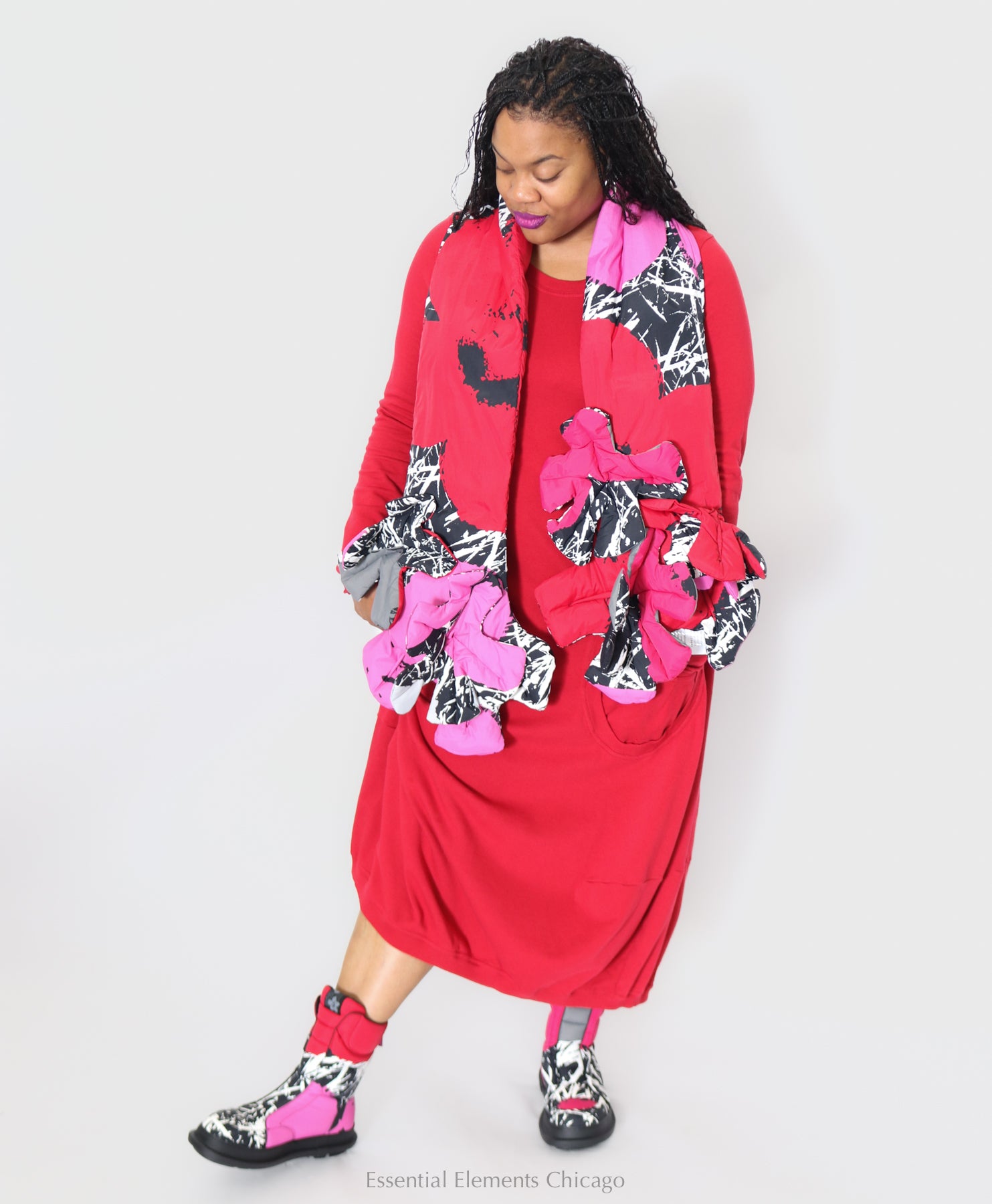 Rundholz Black Lotus and Rose Down Scarf - Essential Elements Chicago