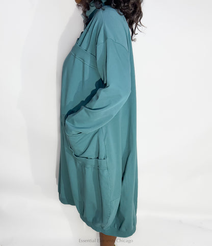 Rundholz Funnel Neck Dress, Grass - Essential Elements Chicago