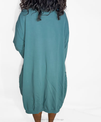 Rundholz Funnel Neck Dress, Grass - Essential Elements Chicago