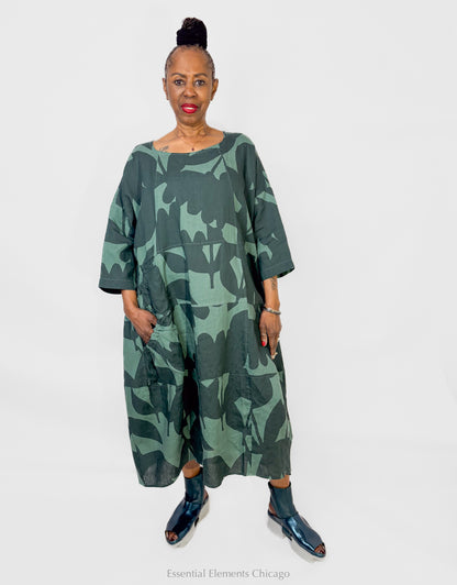 Rundholz Oversized Linen Dress, Tree - Essential Elements Chicago