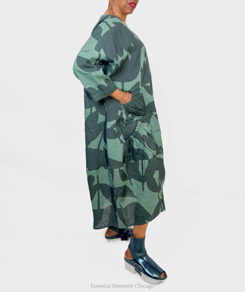 Rundholz Oversized Linen Dress, Tree - Essential Elements Chicago