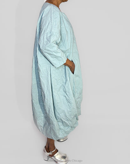 Rundholz Textured Cotton Dress, Mint - Essential Elements Chicago