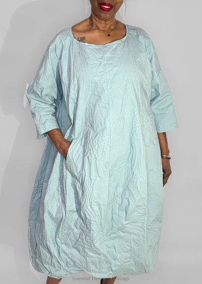 Rundholz Textured Cotton Dress, Mint - Essential Elements Chicago