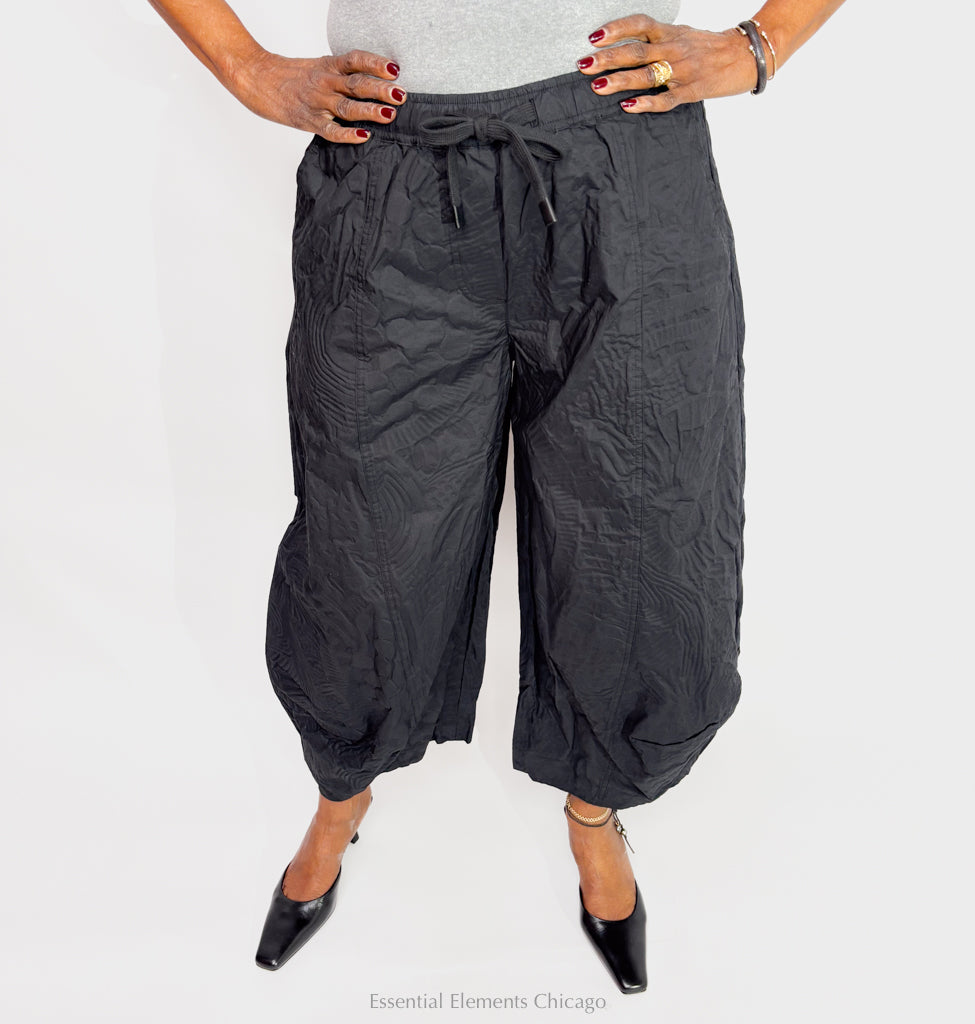 Rundholz Textured Cotton Trousers, Black - Essential Elements Chicago