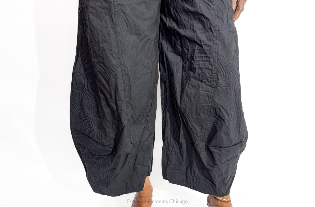 Rundholz Textured Cotton Trousers, Black - Essential Elements Chicago