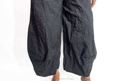 Rundholz Textured Cotton Trousers, Black - Essential Elements Chicago